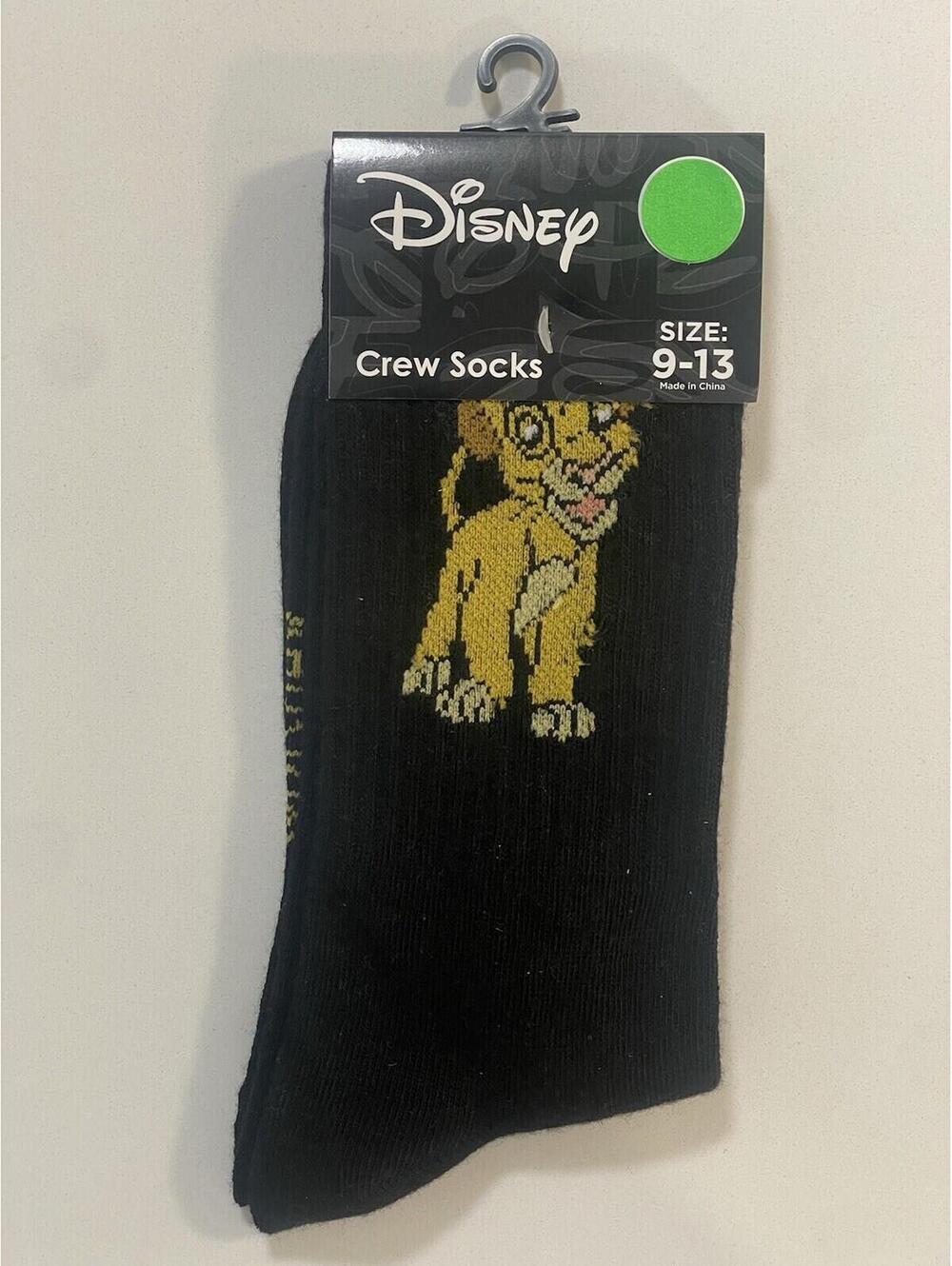 Disney Lion King Novelty Crew Socks Simba Sz 9-13 New